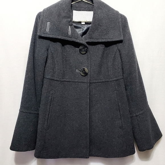 Gray Cowl Collar Pea Coat*Jessica Simpson*Sz S*